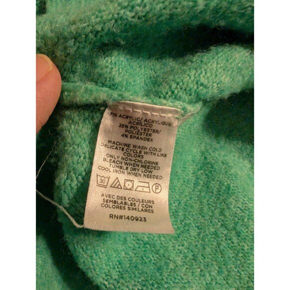 LOFT Women’s Teal Green V-Neck Sweater Size M Acrylic Blend Soft Knit Pullover - Picture 5 of 5